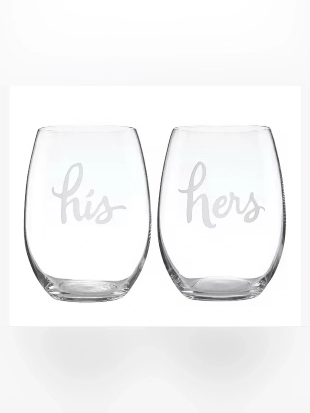Kate Spade Lenox “Two Of A Kind” Stemless “His” And “Hers” Stemless Wine Glasses